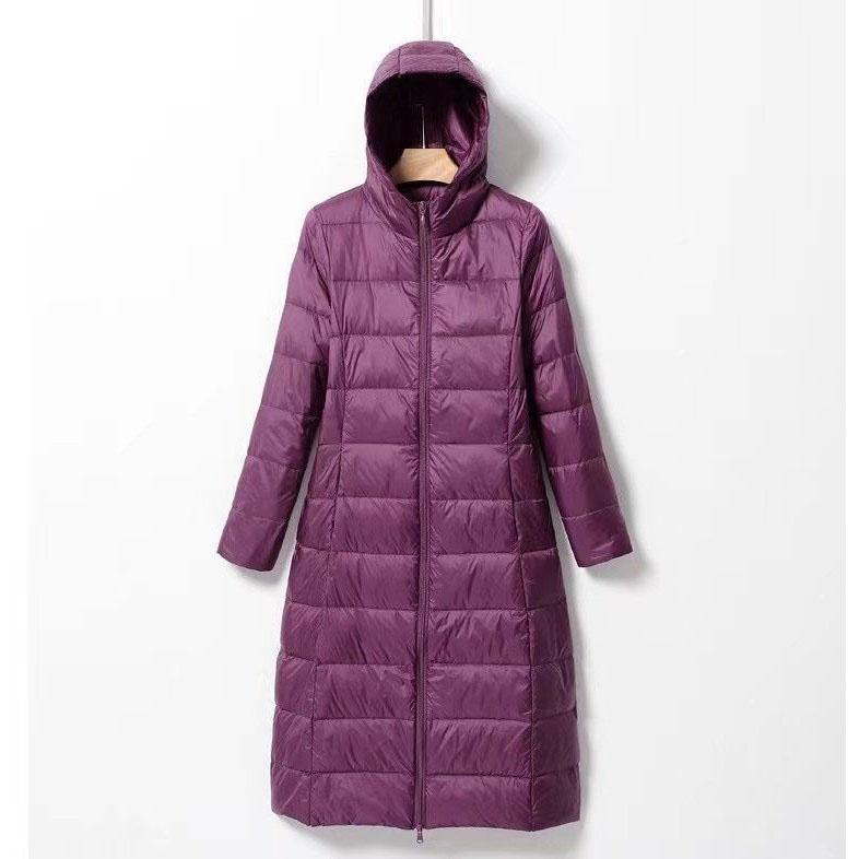 Women Hooded Long Puffer Jackets White Duck Down Autumn Winter Ultra Lightweight Keep Warm Coats