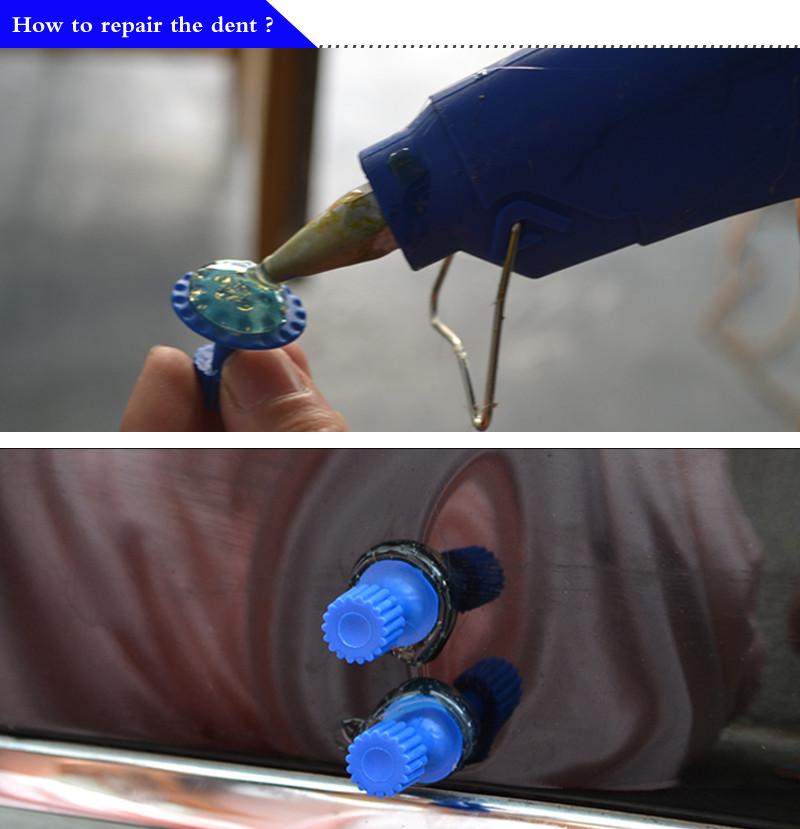 Набор инструментов для ремонта вмятин без покраски: 30 x Приклеиваемые тяговые пластины с Т-образной рукояткой и обратным молотком