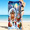 1Pc Christmas Night Adventure Beach Towel, Quick Dry, Multi-Use for Beach Pool Gym Yoga Home Travel, Christmas, Halloween, Xmas Gift S14