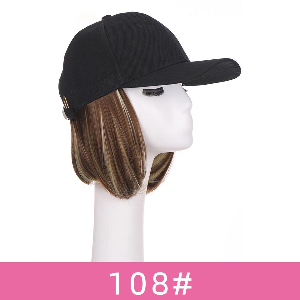 Синтетический парик WTB, интегрированная короткая волна, бейсбольный парик, кепка с волнистой головой, весенне-летний холщовый козырек, короткие прямые волосы