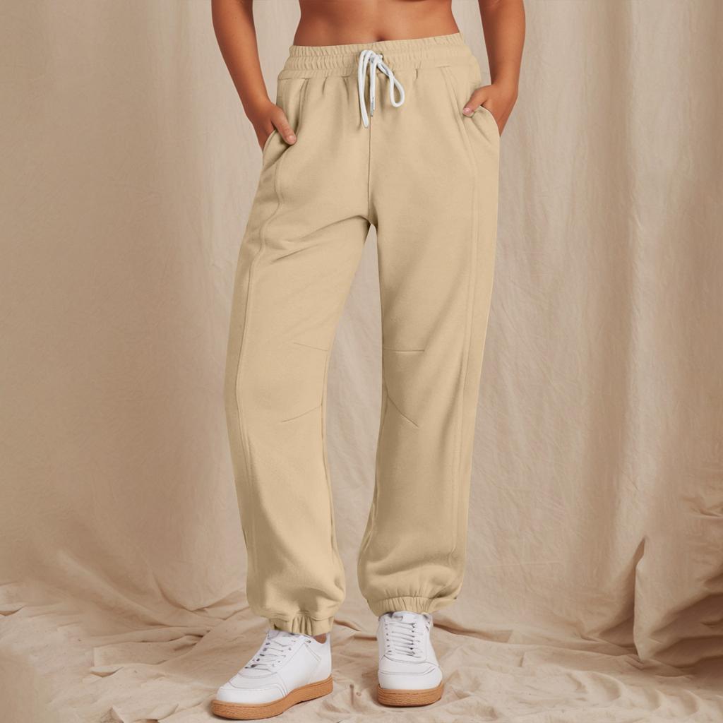 Women's Fashion Casual Solid Color Drawstring Sweatpants