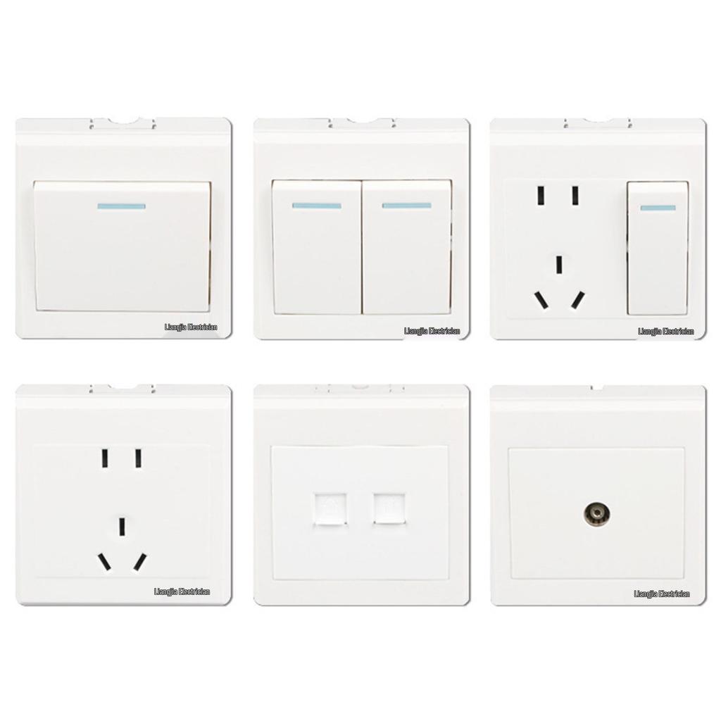 Ultra-Thin Surface-Mounted Three-Gang Single/Double Pole Light Switch Panel