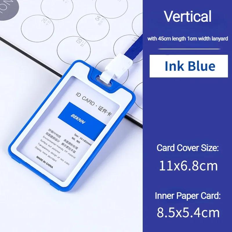 Women Men Plastic ID Credit Bank Card Holder Students Bus Card Case Lanyard Candy Colors Identity Badge Cards Cover