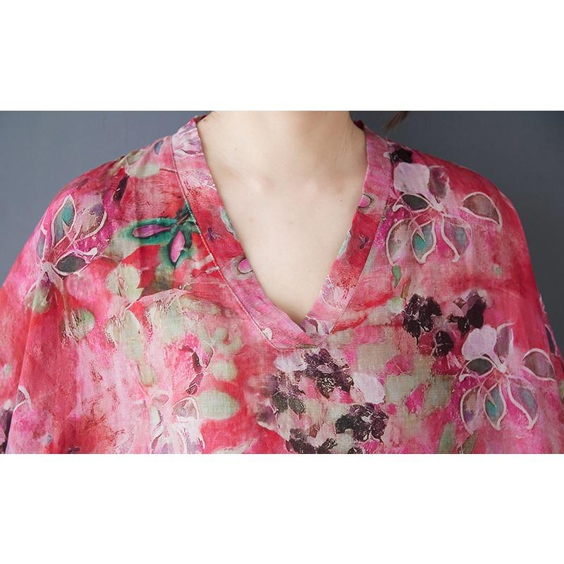 DIMANAF 2025 Плюс Размер Летнее Платье Женское Повседневное Винтажное Длинное Платье Свободное Цветочное Печать Базовое Платье Макси