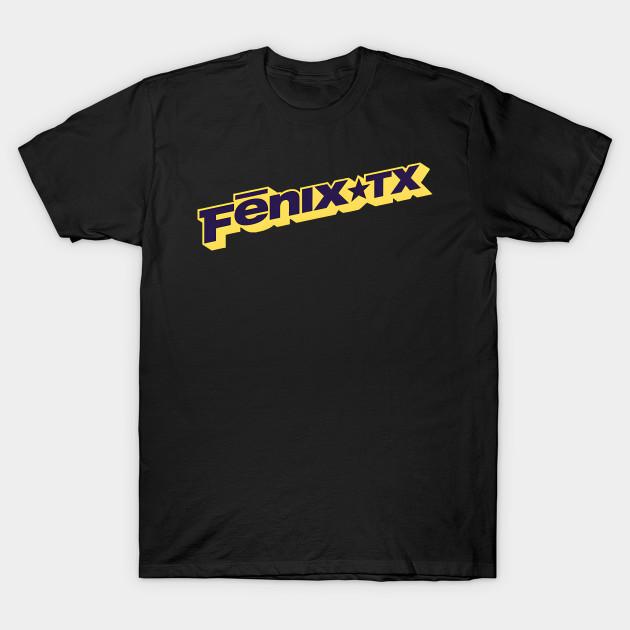 Men Black Print T-shirt Fenix Tx No-Cut Heat Transfer Print Cotton Tshirt