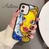 Синий чехол для телефона с изображением солнца и луны для iPhone 11 12 13 14 Pro Max mini X XR XS SE 2020 6S 7 8 Plus Samsung Galaxy S21 S22 Cover shell