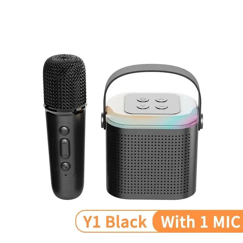 Y1 High Power Karaoke Bluetooth Speaker Portable 360 Stereo Surround Waterproof Wireless Subwoofer with Dual Microphone Boombox