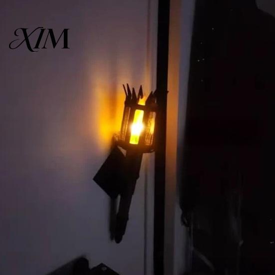 Indoor Decorative Wall Lighting Fixture Medieval Torch Sconce, LED Gothic Castle Decor Lamp, Artistic Sconce for Script Killing Realistic