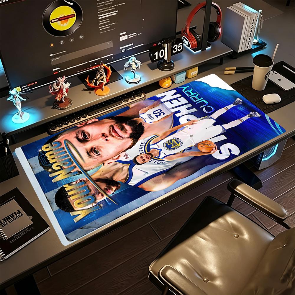 Golden State Warriors Points Celebration Customize Your Name Mouse Pad Gamer Mousepad Ultra-Long Desk Mat Non-Slip Rubber Base