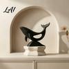 Modern Interior Decor Minimalist Hollow Whale Figurine 3D Printed Matte Animal Sculpture for Figurine Desk Home Office Decor Statues Gift