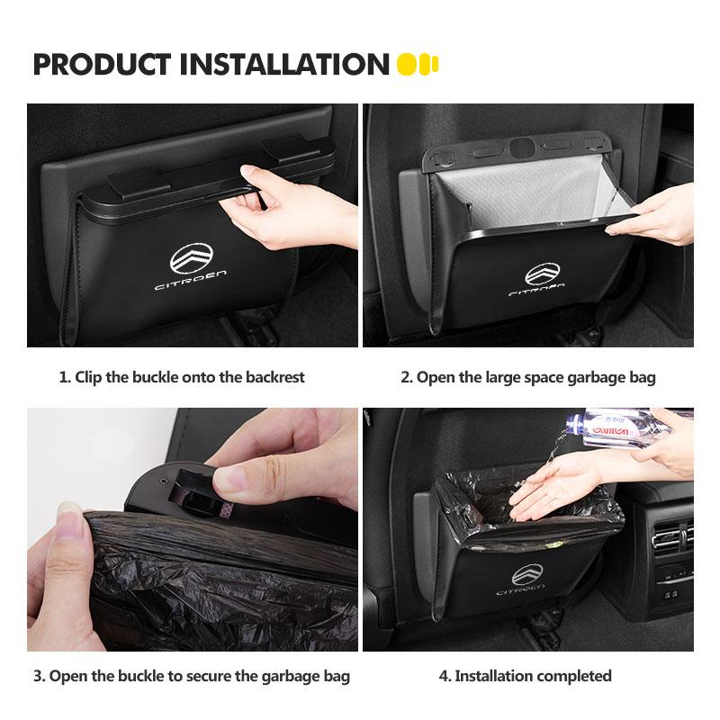 Car Trash Can Hanging Rubbish Container Waste Bin Organizer For Citroen C4 C3 C5 C1 C2 C6 VTS C4L DS3 DS4 DS5 Grand Berlingo