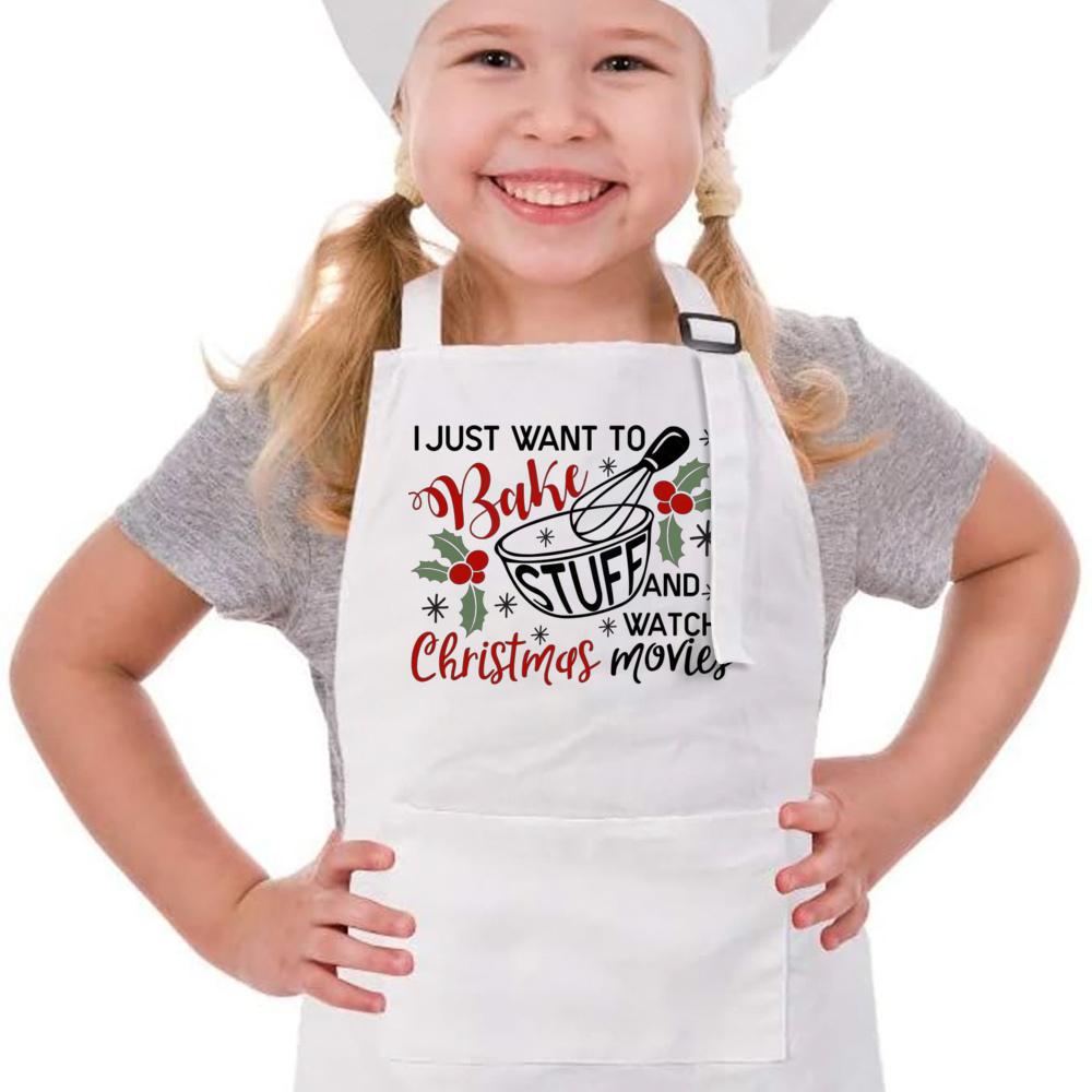 Рождественский фартук для выпечки, детский фартук для выпечки, мини-повар, подарок на Рождество, пряничный человечек, белый фартук для пекарей
