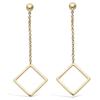 [N5324] - Gold Plated 'Choréographie' Earrings (lozanges) - 47x11 Mm