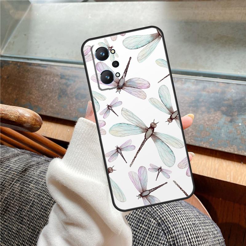 Роскошный чехол 'Стрекоза' для Realme 11 12 13 14 Pro Plus C53 C55 C51 C25 C63 C61 C65 C67 C71 C75 GT6 GT7 15 Pro