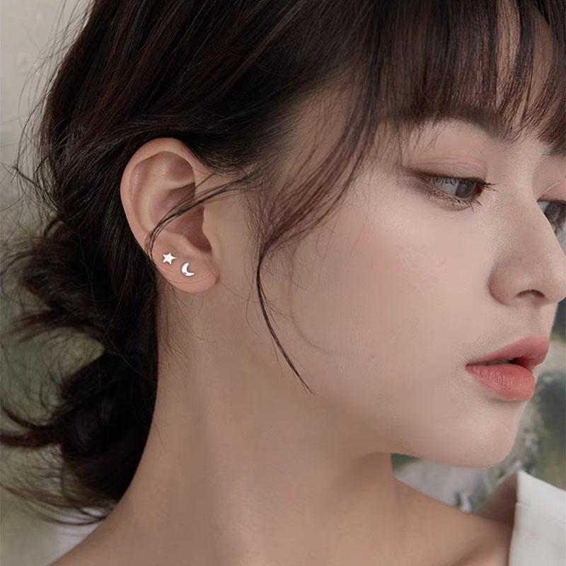 iF ME Простые серьги-гвоздики в форме сердца, бабочки, листьев, цветов, кристаллов, звезд, крестов, золотые, серебряные серьги-гвоздики для женщин, ювелирные аксессуары