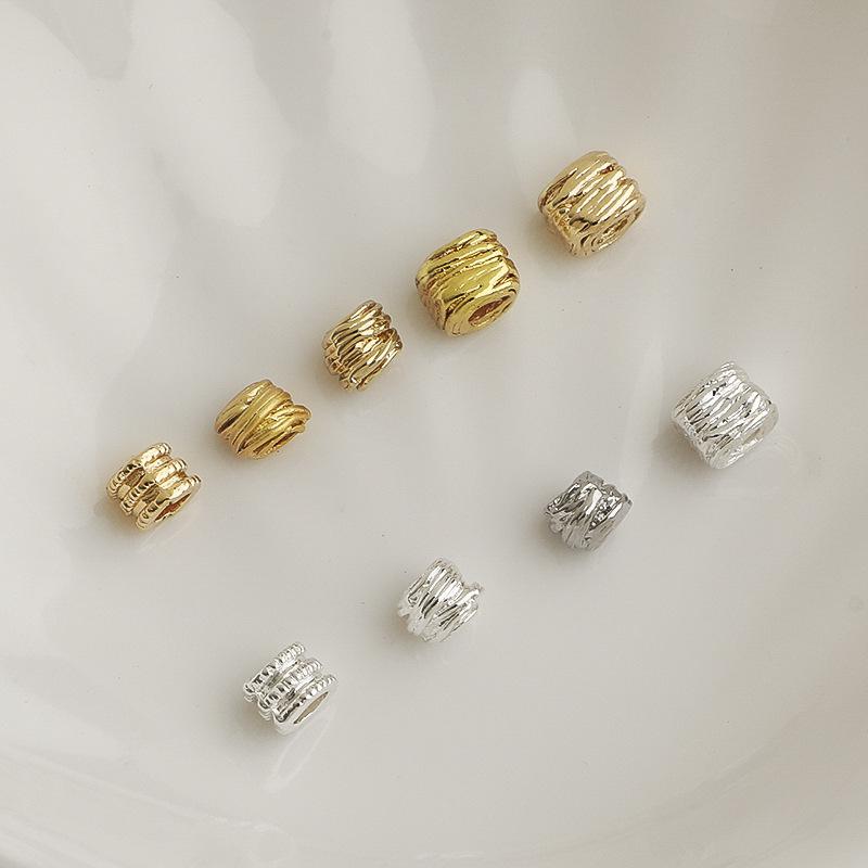 Позолоченное 14K, сохраняющее цвет, неровная спираль, квадратные бусины-разделители, бусы, материал для DIY