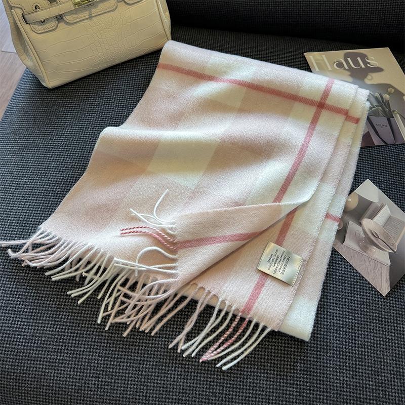 High Quality 100% Wool Scarf Female Fashion Classic Soft Cashmere Muffler Women Warm Thermal Shawl Outside Autumn Winter