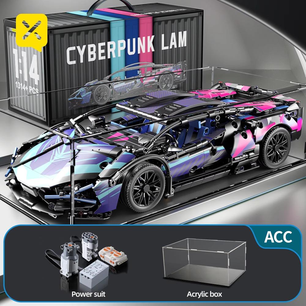 1314PCS Speed Car Building Blocks Set Adults Technology Build Model Setting Supercar Bricks Puzzle Toys Boys Car Gift With Light