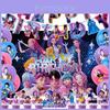 Набор баннеров и украшений для дня рождения в стиле K-pop «Охотники на демонов» с воздушными шарами и фоном для фанатов аниме
