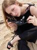 In The Balcony Seli Patent Black Square Strap Mary Jane Sandals Heels