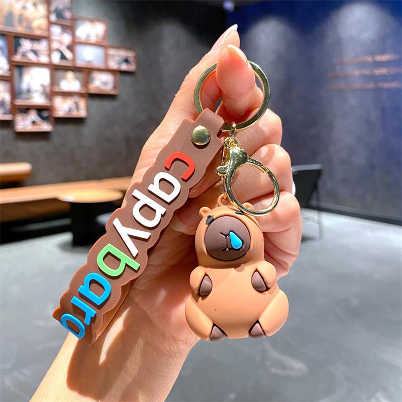 Милая креативная кукла-капибара, брелок, подвеска, мультяшная кукла-кавайи, брелок для автомобиля, изысканный рюкзак, подвесные украшения, подарки