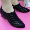 Fashion Shoes for Women 2024 High Quality Spring and Autumn Women's Pumps Solid Color Net Cloth Breathable Pointed Toe Mid Heel Shoes