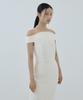Lucirju Curved Off-Shoulder Dress (Ivory)
