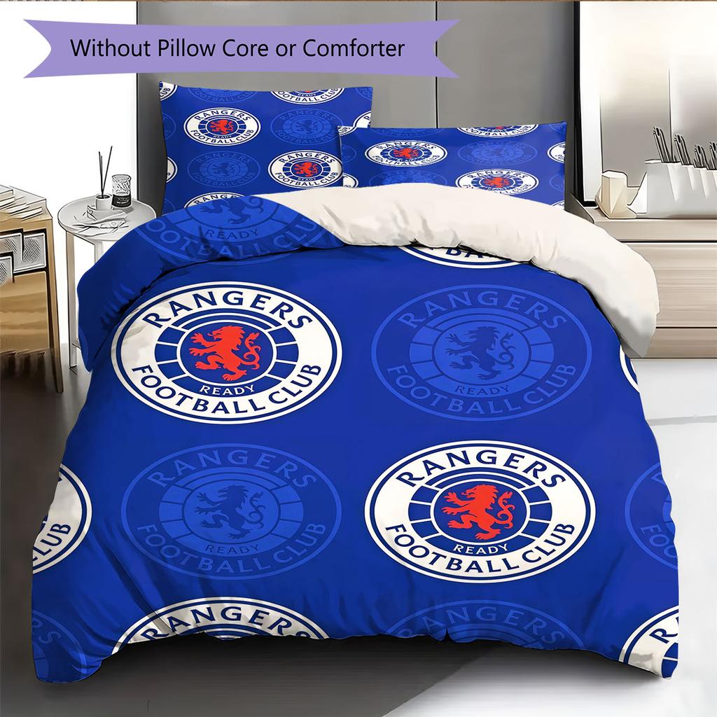 Rangers Pattern Bedding Home Decoration Birthday Gift ( 1 duvet cover + 2 pillowcase, without core),fan merchandise.