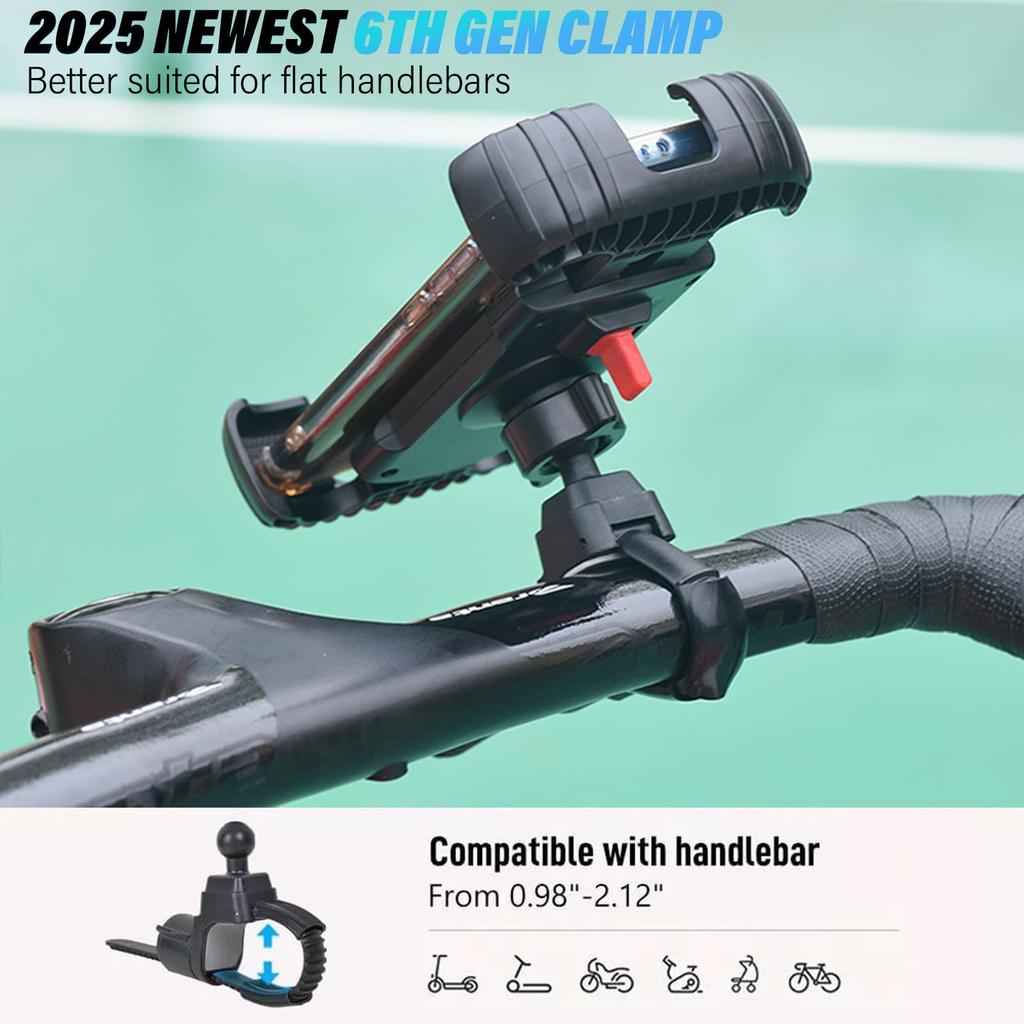 360 Rotatable Mobile Phone Bicycle Motorcycle Phone Holder Adjustable GPS Bike Safe Bracket Support Universal For 4.7-7” Phone