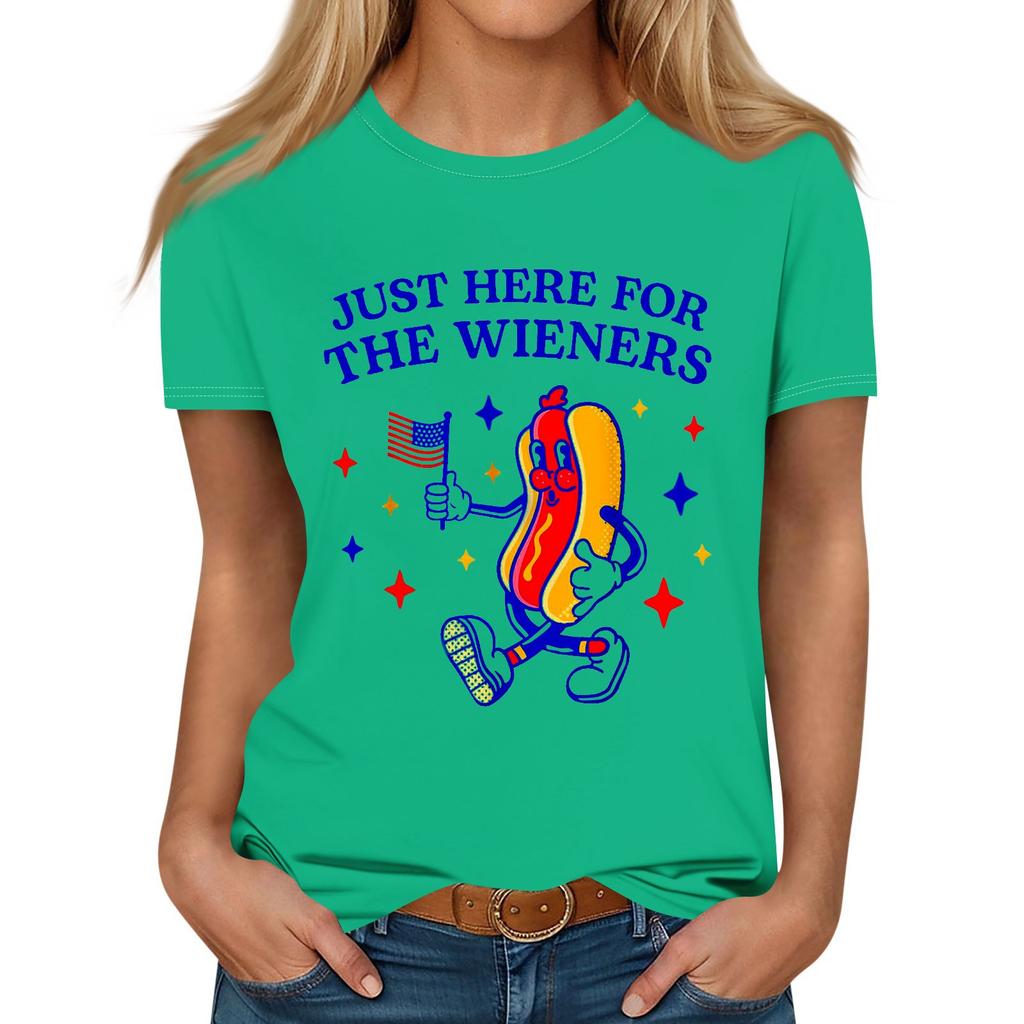 Hot Dog Print Casual Women's T-shirt