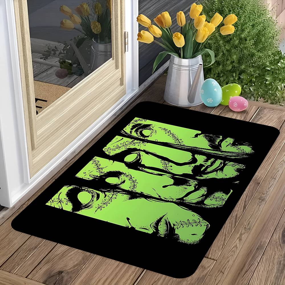 Classic Band T-Type O N-Negative Entrance Door Mat Washable Non-Slip Living Room Sofa Chairs Area Mat Kitchen Welcome Doormat