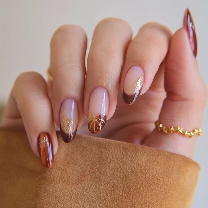 Европейские и американские градиентные персиковые балетные типсы для коротких ногтей