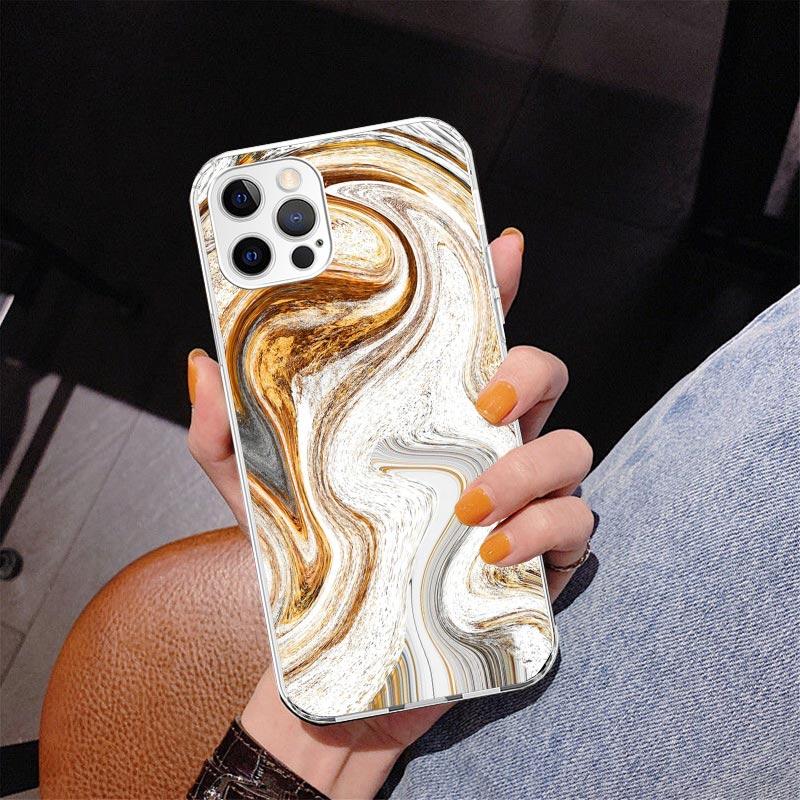 Модный Золотой Розовый Геометрический Мраморный Чехол Для Телефона Для iPhone 17 Air 16 Pro Max 16E 15 + 14 Plus 11 12 13 Mini 7 8 SE Подарок Печатный Чехол