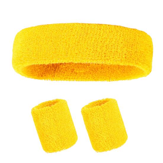 Набор повязок на голову для спорта Набор повязок на запястье Махровая ткань Теннис Гимнастика Повязка на запястье Спортивная