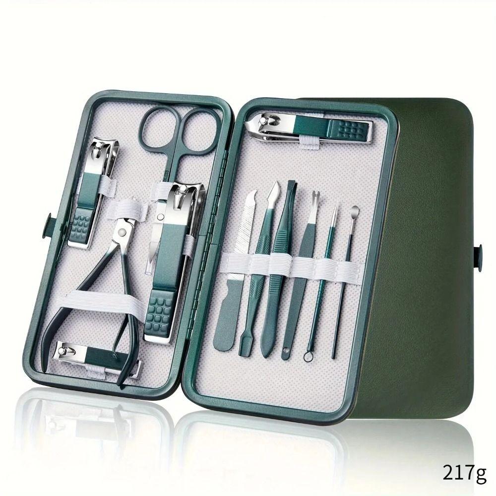 New Stainless Steel Nail Clipper Set Professional Green Grooming Tool Set Nail Care Kit