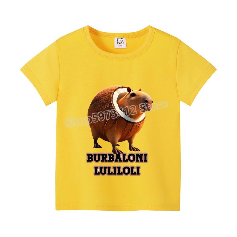 Итальянский маразм Цветная футболка Летняя с коротким рукавом Милая одежда для мальчиков Детский аниме-топ Мультяшная цифровая футболка Подарок