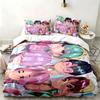 Kpop demon hunters 3pc set Perfect for bedroom use Comfortable bedding set includes a duvet cover and two pillowcases Ideal birthday or Christmas gift