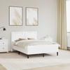 LED Strip Light Bed Frame in White 140 x 200 cm Faux Leather