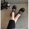 Available: Su Yinyin 4.5cm Thick Sole Gem Rhinestone Slip-On Loafers - Women's Leather Shoes