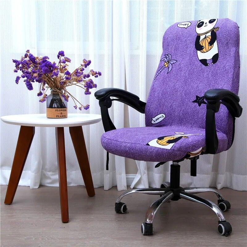 Office Rotating Computer Chair Cover Elastic Printed Chair Covers Anti-dirty Washable Lift Seat Protector Case for Meeting Room