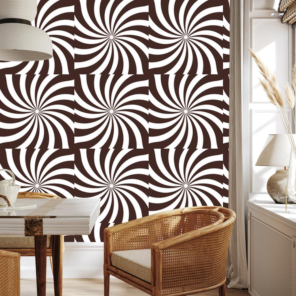 Hippie wallpaper background burgundy and white for living room and bedroom 50x1000