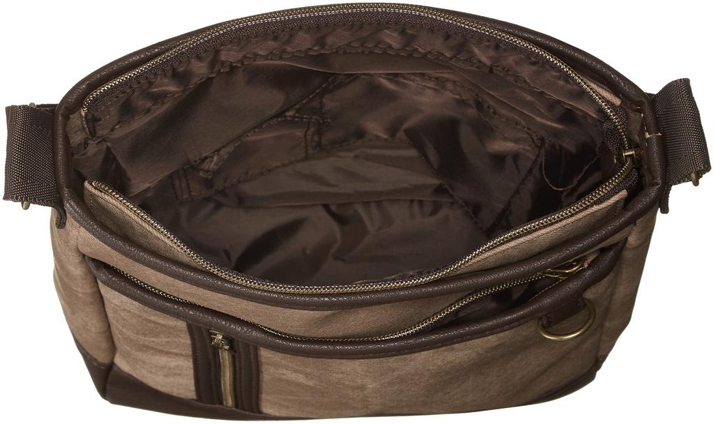 Сумка через плечо Cubic Core из синтетической кожи с эффектом денима, коричневая, 1701-1855