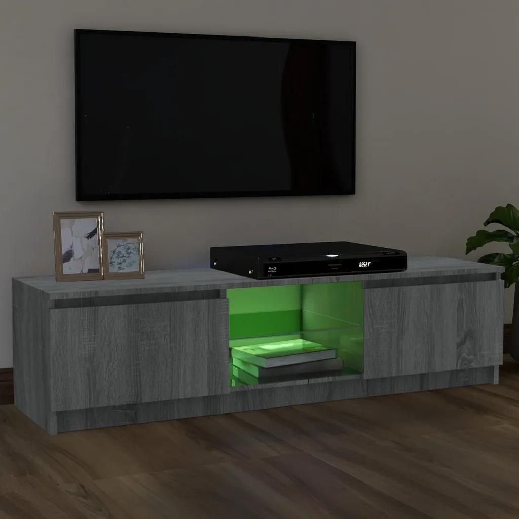 Wall-mounted TV cabinet for a minimalist living room, gray 120x30x35.5 cm