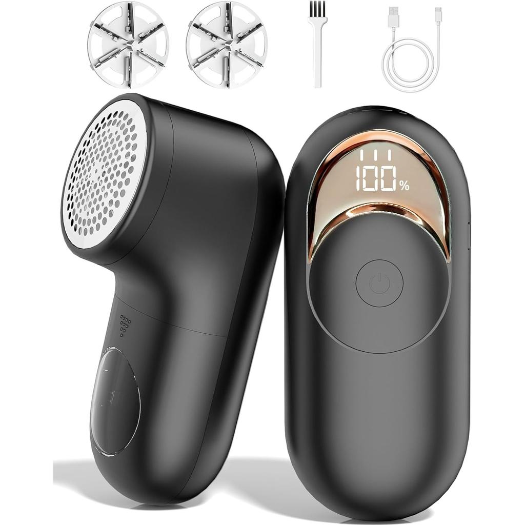 Lint Remover, Bobble Remover for Clothes, Rechargeable Fabric Shaver with LED Display & 3 Speeds, Effectively Sweater Defuzzer Remove Fluff, Lint