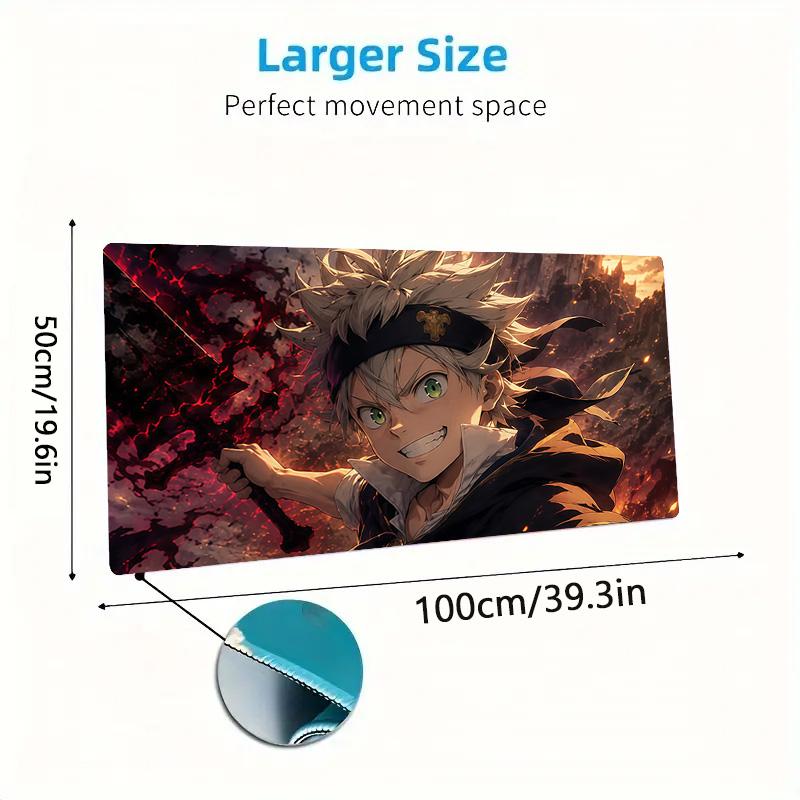 Black Clover2 Print Cushion Non-slip Laptop Tablet Big Mousepad XXL Mat Mini PC Playmat With Lock edge