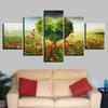 Romantic Green Heart Tree 5 Piece HD Wall Art Print HD Print Poster Paintings Oil Painting Living Room Home Decor Pictures