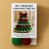 Handmade Crochet Christmas Tree DIY Xmas Tree Crochet Craft Starter Set with Bow And Faux Pearl for Beginners Knitting Holiday Decoration