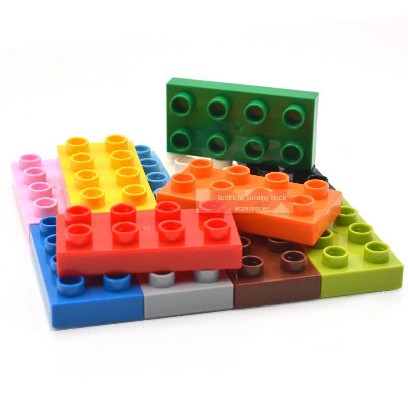 «Большие блоки для самостоятельной сборки, 8 отверстий, половинной высоты 2x4, совместимы с Lego, для раннего образования младенцев и детей ясельного возраста».