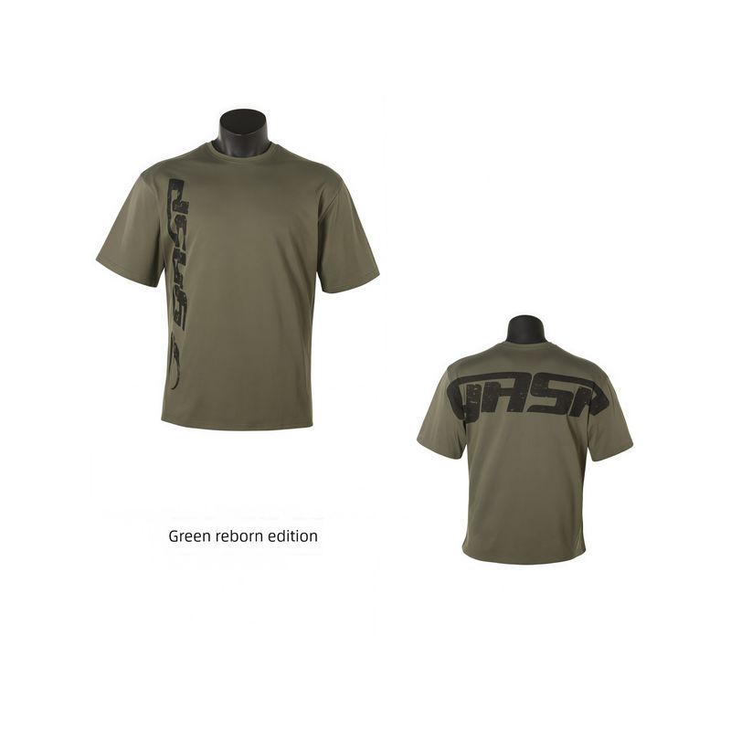 God Fitness European and American Original Short-Sleeved Trendy Loose Large Size T-Shirt Muscle Full Cotton Sports Half-Sleeved Training T-Shirt
