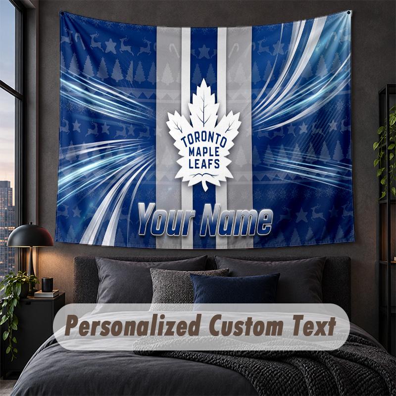 Custom Name Text Tapestry,Toronto Maple Leafs Decorative Wall Hanging, Background Tapestry For Home Bedroom
